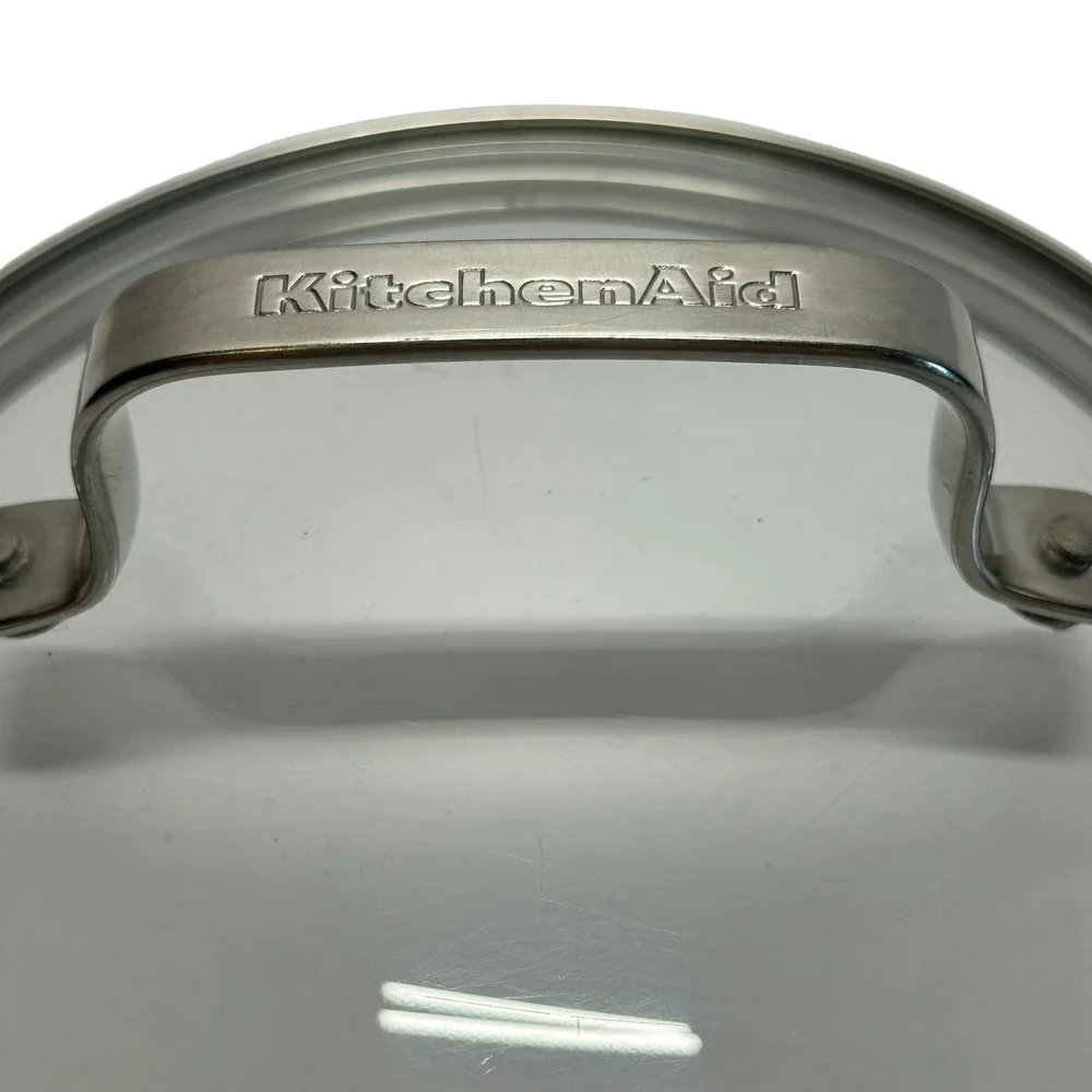 KitchenAid 7 Inch Tempered‎ Glass Replacement Lid Stainless Steel Rim Handle